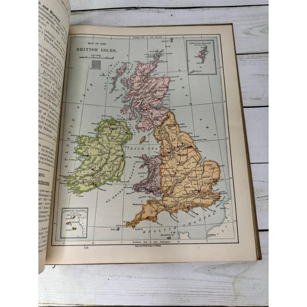 Harper's School Geography American Book Company 1896 Hardcover Missouri Iowa Ed